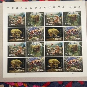 Tyrannosaurus Rex Reptile Stamps T Rex collectible edition.